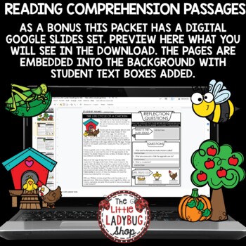 Bee Apple Life Cycle Reading Comprehension Passages Skills and Questions-3