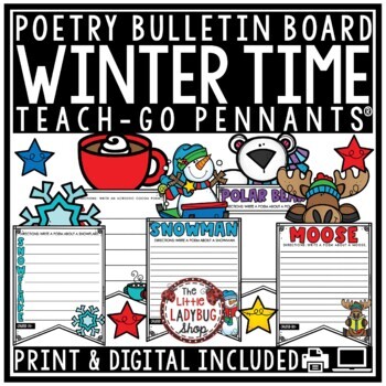December, January Winter Poetry Writing Bulletin Board Acrostic Poem-1
