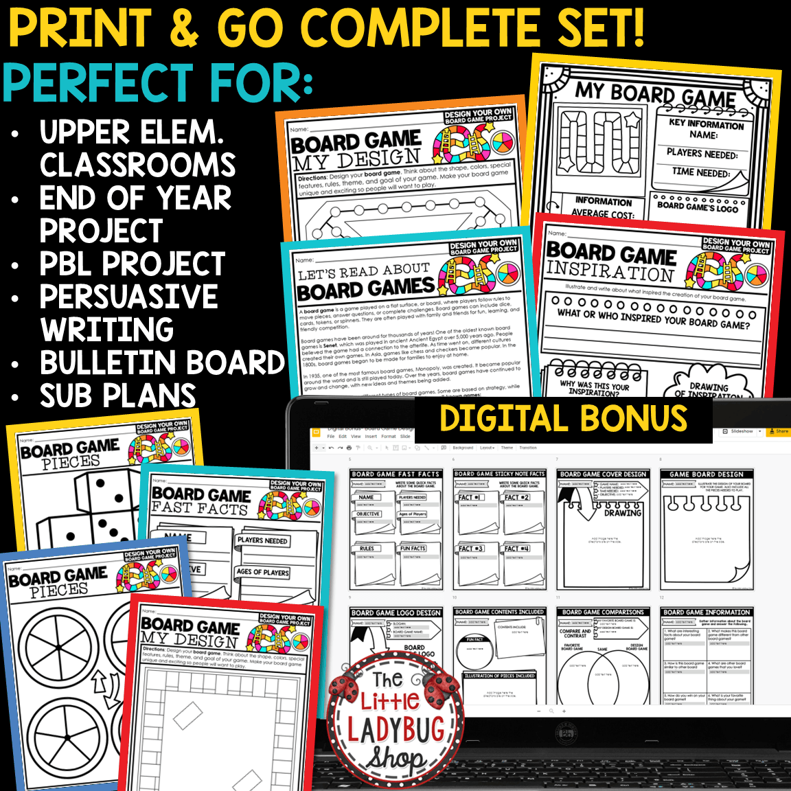 Create Design a Board Game Template End of Year Project Based Learning Activity