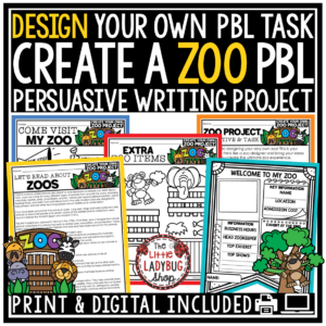 Create Design a Zoo Activities End of Year Project Based Learning 3rd 4th Grade