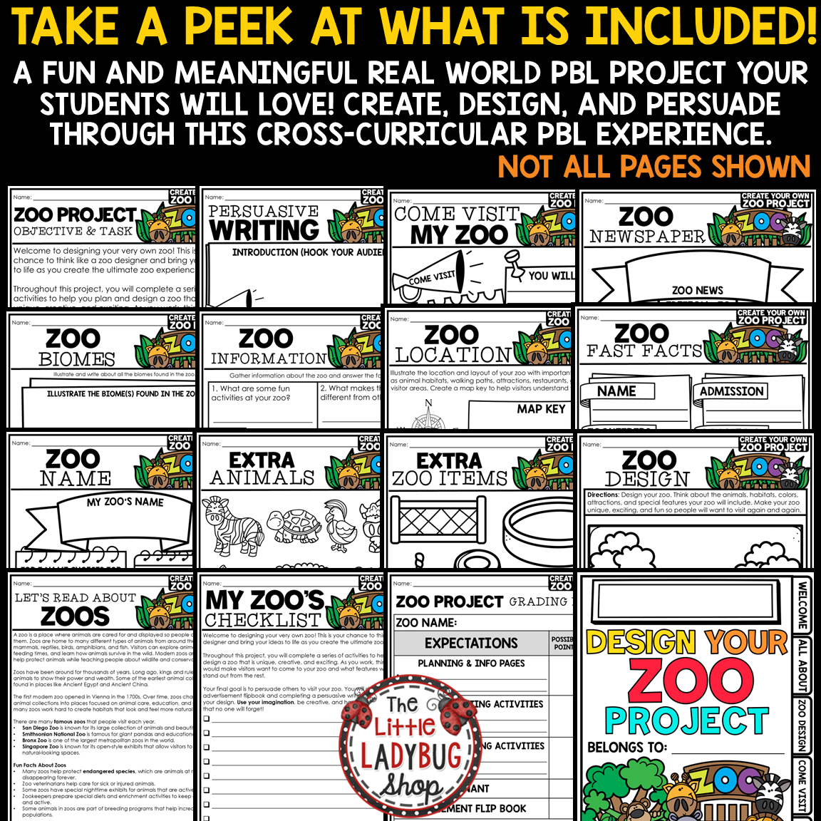Create Design a Zoo Activities End of Year Project Based Learning 3rd 4th Grade
