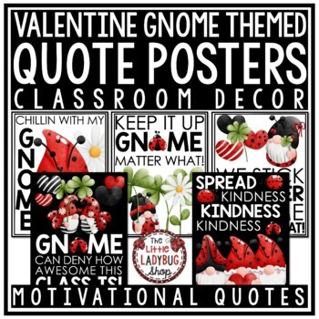 February Valentine's Day Gnome Theme Bulletin Board Motivational Posters Decor-1