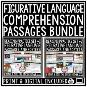 Figurative Language Posters Reading Skills Comprehension Passages and Questions -1