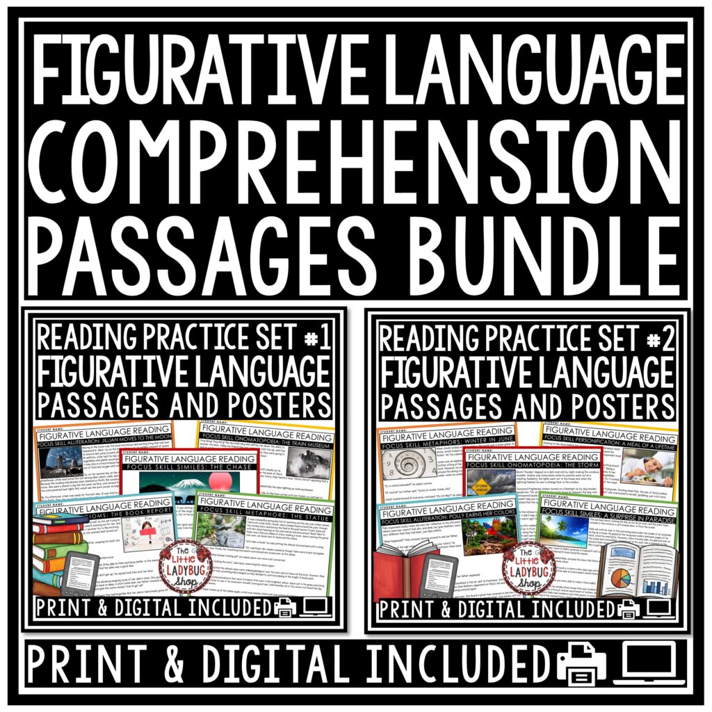 Figurative Language Posters Reading Skills Comprehension Passages and Questions -preview