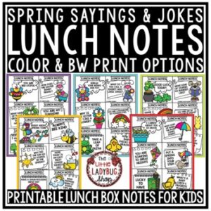 March April Spring Student Gift Jokes Lunch Box Notes Encouraging Punny Sayings-1