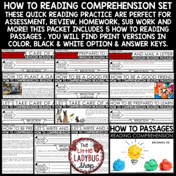 Procedural How To Reading Comprehension Passages and Questions 3rd 4th Grade-2