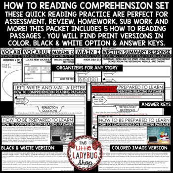 Procedural How To Reading Comprehension Passages and Questions 3rd 4th Grade-3