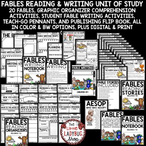 Fables Reading Genre Writing Graphic Organizers