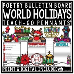 Winter Holidays Christmas Around the World Poetry Writing Bulletin Board Poem-1