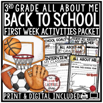 50% OFF Sports Theme First Week Back To School Activities 3rd Grade-1