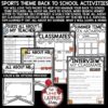 50% OFF Sports Theme First Week Back To School Activities 3rd Grade-3