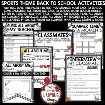 50% OFF Sports Theme First Week Back To School Activities 3rd Grade-3