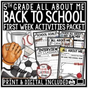 50% OFF Sports Theme First Week Back To School Activities 5th Grade-1