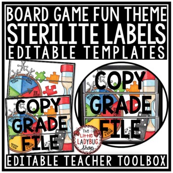 Board Games Theme Classroom Decor Labels 3 Drawer Sterilite Labels Editable-1