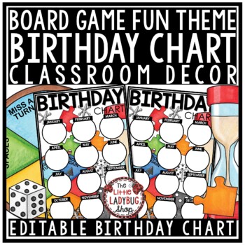 Board Games Theme Classroom Décor Birthday Display Editable Bulletin Board-1