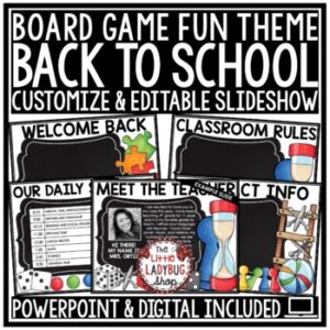 Board Games Theme Meet the Teacher Template Editable Back to School Open House-1