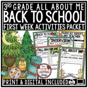 Camp Theme First Week Back To School Activities 3rd Grade All About Me Poster-1