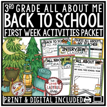 Camp Theme First Week Back To School Activities 3rd Grade All About Me Poster-1