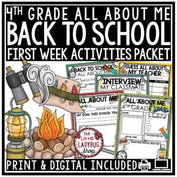 Camp Theme First Week Back To School Activities 4th Grade All About Me Poster-1