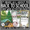 Camp Theme First Week Back To School Activities 5th Grade All About Me Poster-1