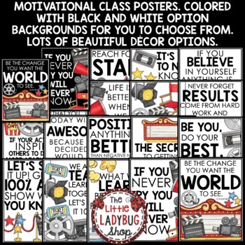 Hollywood Movie Night Classroom Door Décor Motivational Posters Bulletin Board-2