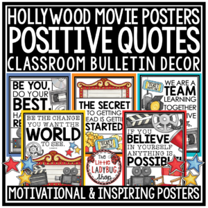 Hollywood Red Carpet Night Theme Classroom Décor Bundle Movie Star Cinematic