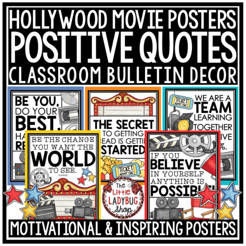 Hollywood Red Carpet Night Theme Classroom Décor Bundle Movie Star Cinematic