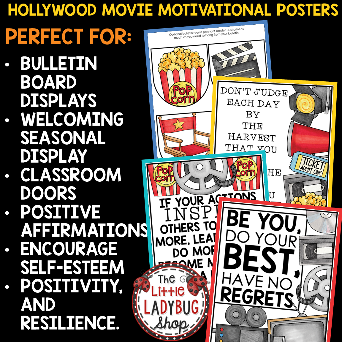 Hollywood Red Carpet Night Theme Classroom Décor Bundle Movie Star Cinematic