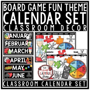 Let's Play Board Games Theme Classroom Decor Yearlong Calendar Bulletin Board-1