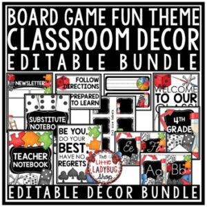 Let's Play Board Games Theme Classroom Décor Bulletin Board, Newsletter-1