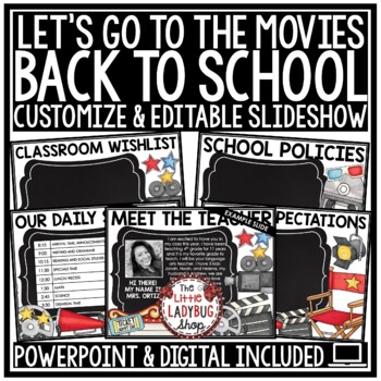 Movie Night Theme Meet the Teacher Template Editable Back to School Open House-1