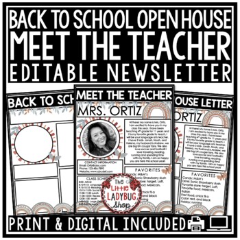 Boho Rainbow Meet the Teacher Newsletter Template Editable Back to School Letter
