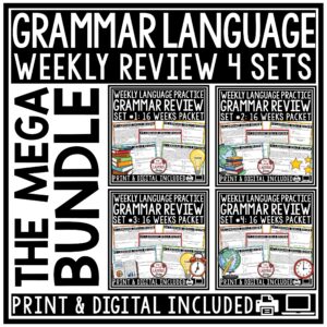 Grammar Language Review Worksheets 3rd 4th Grade