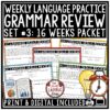 Grammar Practice Review Worksheets 3rd 4th Grade