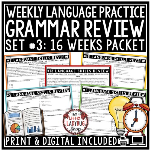 Grammar Practice Review Worksheets 3rd 4th Grade