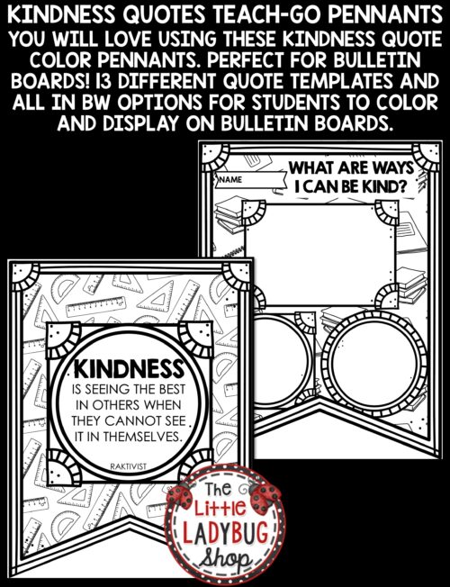 Kindness Quotes Coloring Bulletin Board