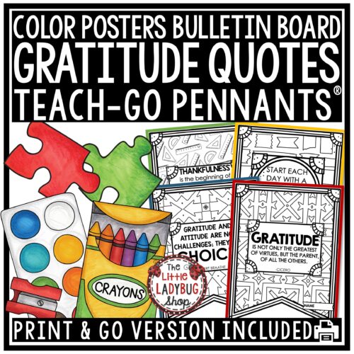 Gratitude Quotes Coloring Bulletin Board