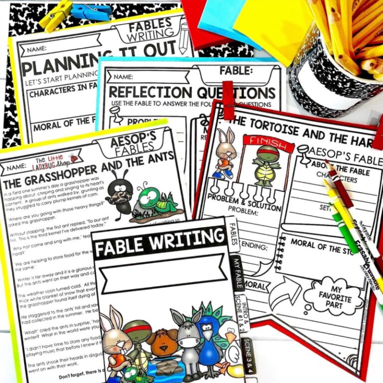 Teaching Writing and Reading Folktales, Fairytales and Fables Activities for Upper Elementary Students