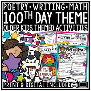 Older Students 100th Day of School Activities Writing and Math