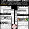 March Writing Prompts Choice Boards 3rd 4th Grade