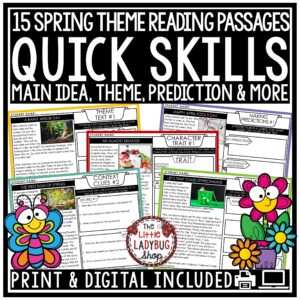 Spring Reading Comprehension Skills Main Idea, Context Clues