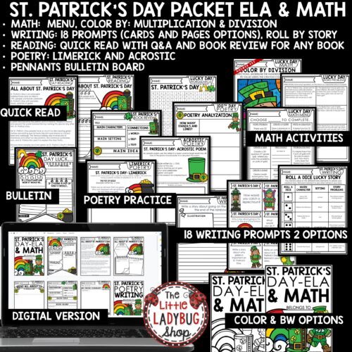 St. Patrick's Day Writing Prompts, Math