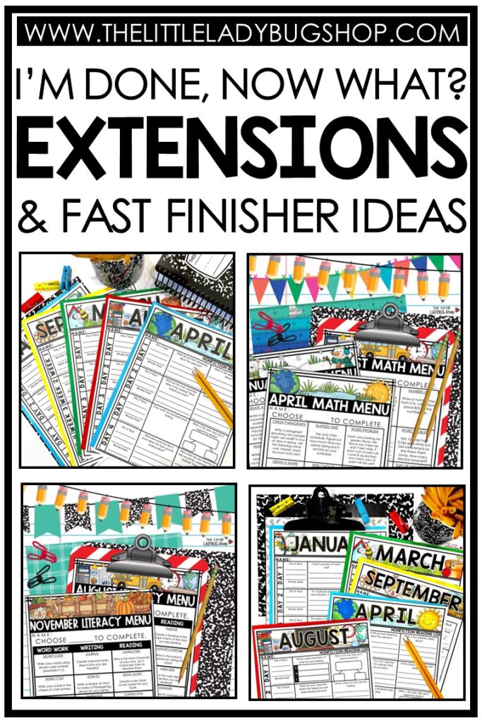 Extension and Fast Finishers Activities for Upper Elementary Students