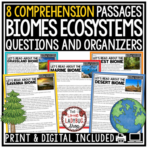 Biomes and Ecosystems Reading Passages Science Activities