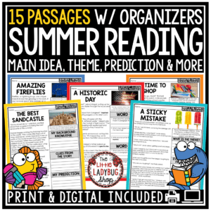 Reading Comprehension Passages 3rd 4th Grade Summer School End of Year Review