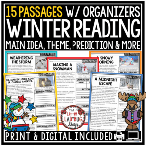 December Winter Theme Context Clues Reading Comprehension Passages