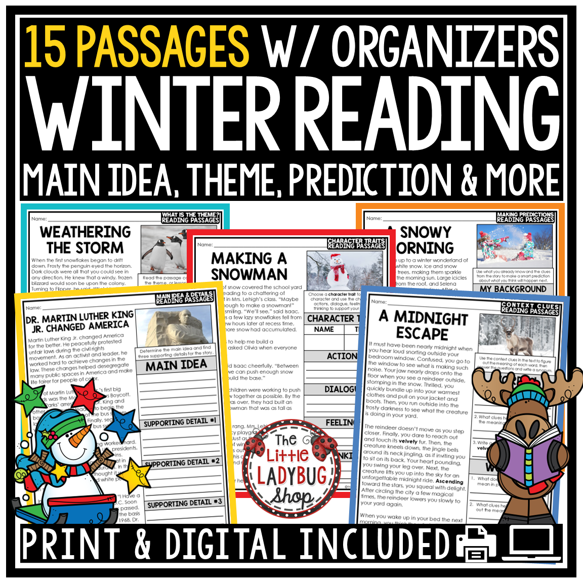 December Winter Theme Context Clues Reading Comprehension Passages
