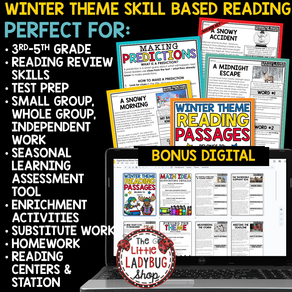 December Winter Theme Context Clues Reading Comprehension Passages