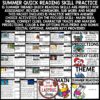 Summer Themed Reading Skills Passages