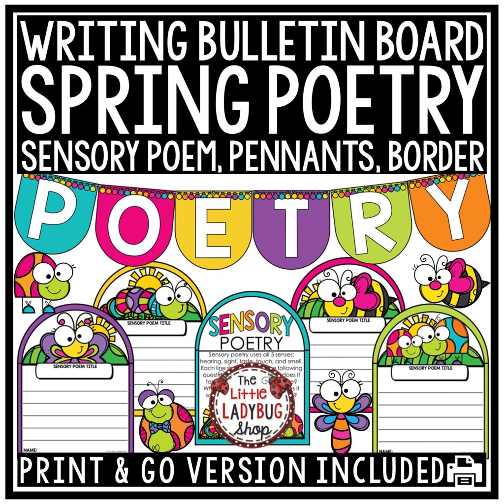 Spring Sensory Poetry Bulletin Board